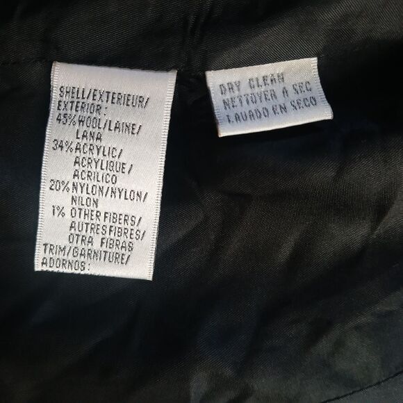 Vintage 90's Jones N.Y. Plaid Double-Breasted Pea Blazer Coat Cropped Wool - Picture 5 of 14